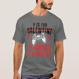 Camiseta V Es Para Videojuegos Divertidos Día de San Valent