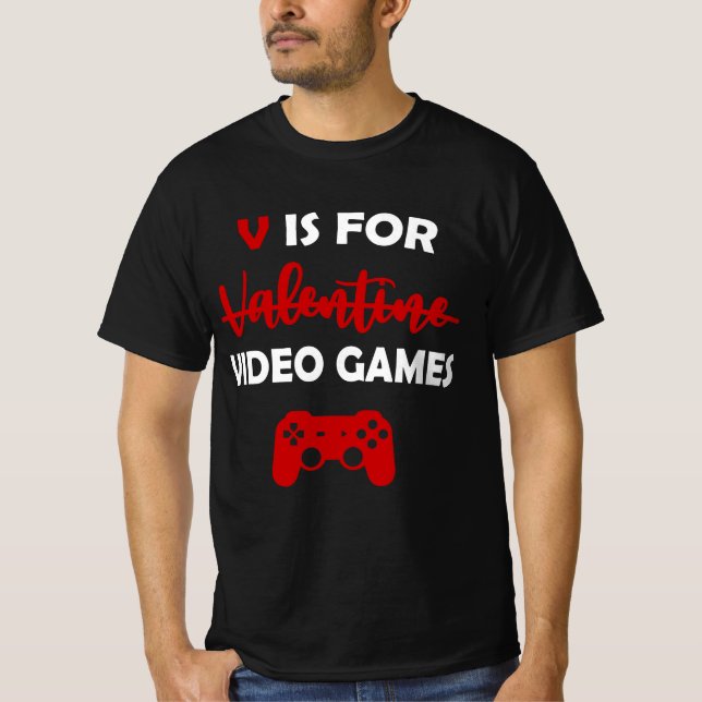 Camiseta V Es Para Videojuegos Divertidos Día de San Valent (Anverso)