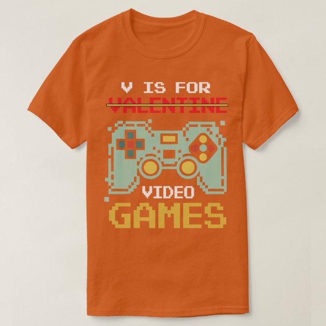 Camiseta V Es Para Videojuegos Divertidos Día de San Valent (Diseño del anverso)