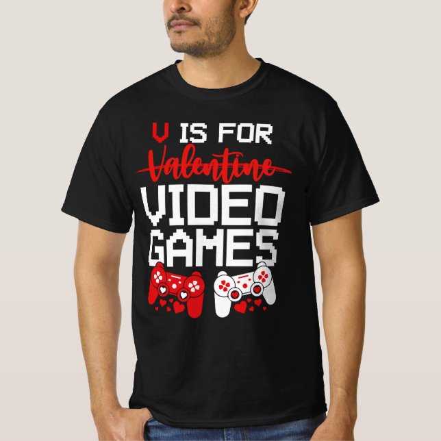 Camiseta V Es Para Videojuegos Divertidos Día de San Valent (Anverso)
