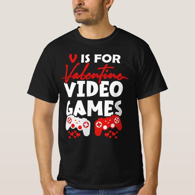 Camiseta V Es Para Videojuegos Divertidos Día de San Valent (Anverso)