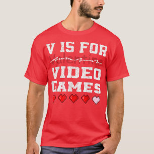 Camiseta V es para videojuegos el día de San Valentín diver