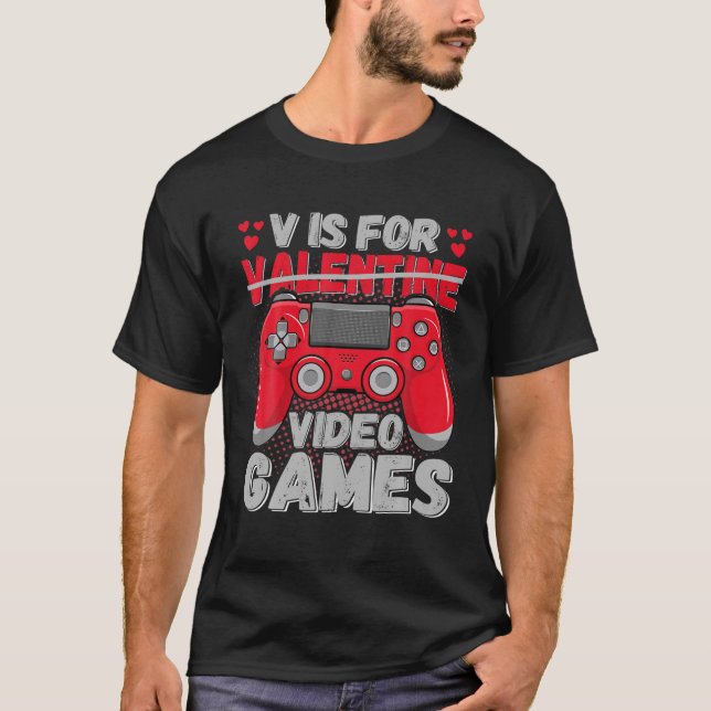 Camiseta V Es Para Videojuegos Funny Gaming El día de San V (Anverso)