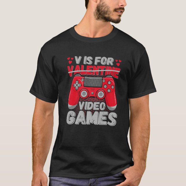 Camiseta V Es Para Videojuegos Funny Gaming El día de San V (Anverso)