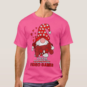 Camiseta V Es Para Videojuegos Gnome Gnome Día de San Valen