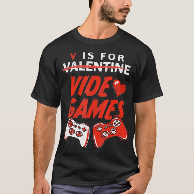 Camiseta V Es Para Videojuegos Graciosos Gamer Boy Men Vale (Anverso)