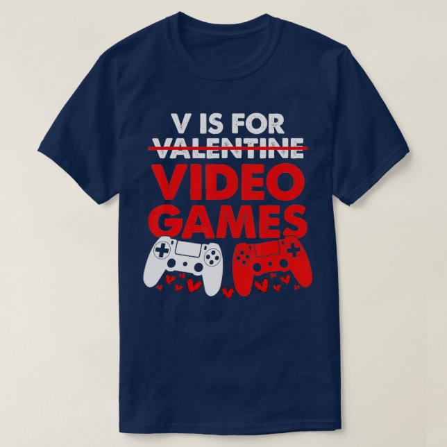 Camiseta V Es Para Videojuegos Hombres Regalos Divertidos V (Diseño del anverso)
