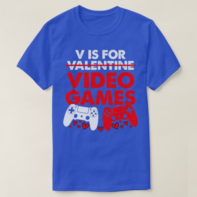 Camiseta V Es Para Videojuegos Muchachos Divertido Día de S (Diseño del anverso)
