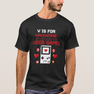 Camiseta V es para Videojuegos   Valen Gamer de Arte Pixel 