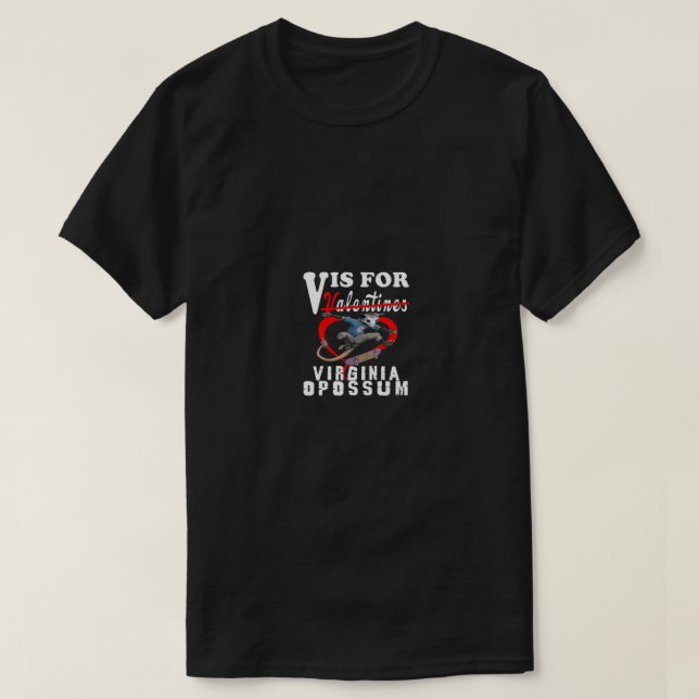 Camiseta V es para Virginia Opossum El día de San Valentín  (Diseño del anverso)