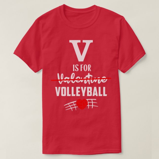 Camiseta V es para voleibol deportivo divertido de voleibol (Diseño del anverso)