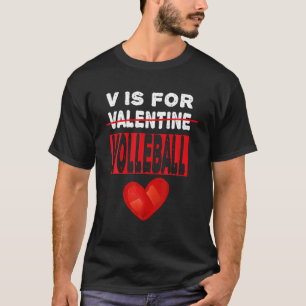 Camiseta V Es Para Voleibol Día de San Valentín Voleibol De