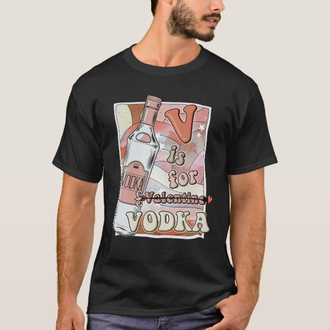 Camiseta V es por Vodka una bebida anti Día de San Valentín (Anverso)