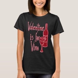Camiseta V Es Señal De Botella De Vino De Vidrio De Vino Es