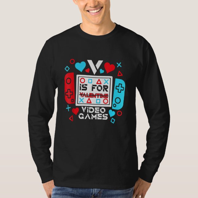 Camiseta V Is For Video Games Controller Game Valentines Da (Anverso)