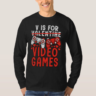 Camiseta V Is For Video Games Valentines Day Gamer Boy Men