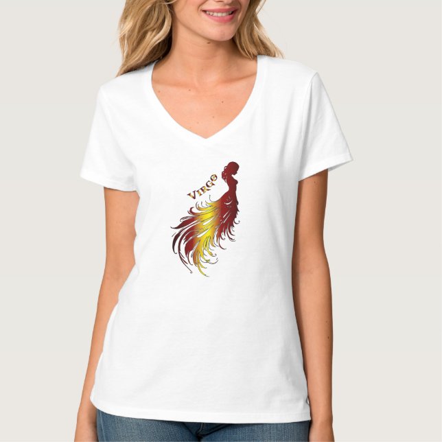 Camiseta V Mujer Zodíaco Virgo (Anverso)