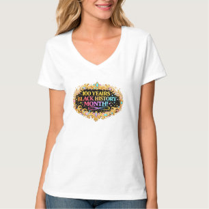 Camiseta V-Neck 100 Años de Historia Negra
