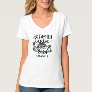 Camiseta V-Neck de crucero para vacaciones familia