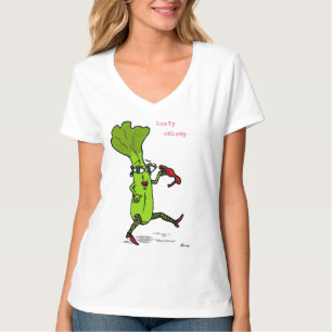 Camiseta V-Neck De Las Mujeres De Celery Lusty