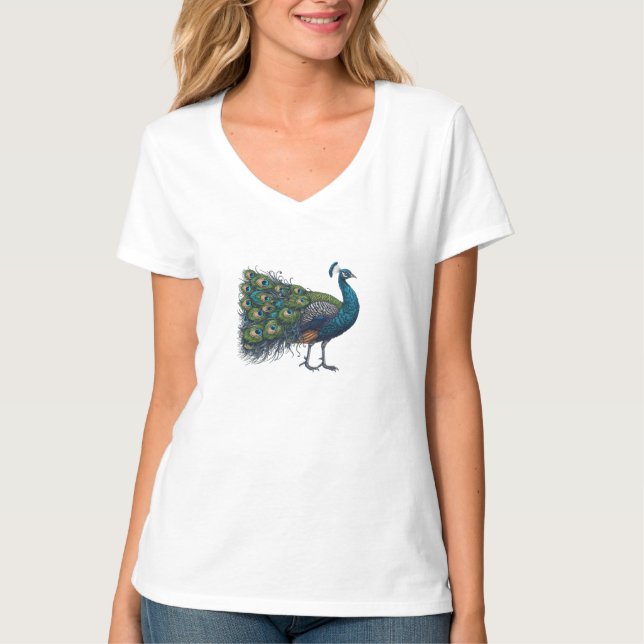 Camiseta V-Neck de Pave Peacock (Anverso)