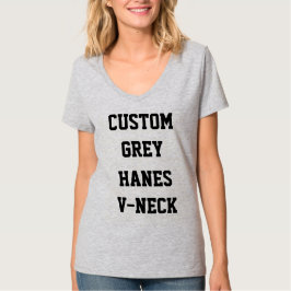 Camiseta V-NECK gris personalizada para mujer HANE