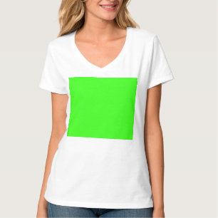 Camiseta V-Neck personalizada en verde neón