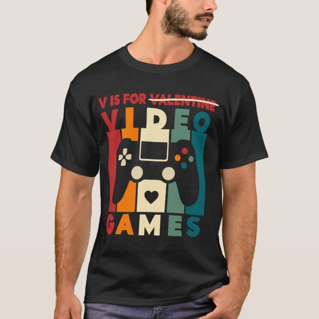 Camiseta V para videojuegos Retro Vintage (Anverso)