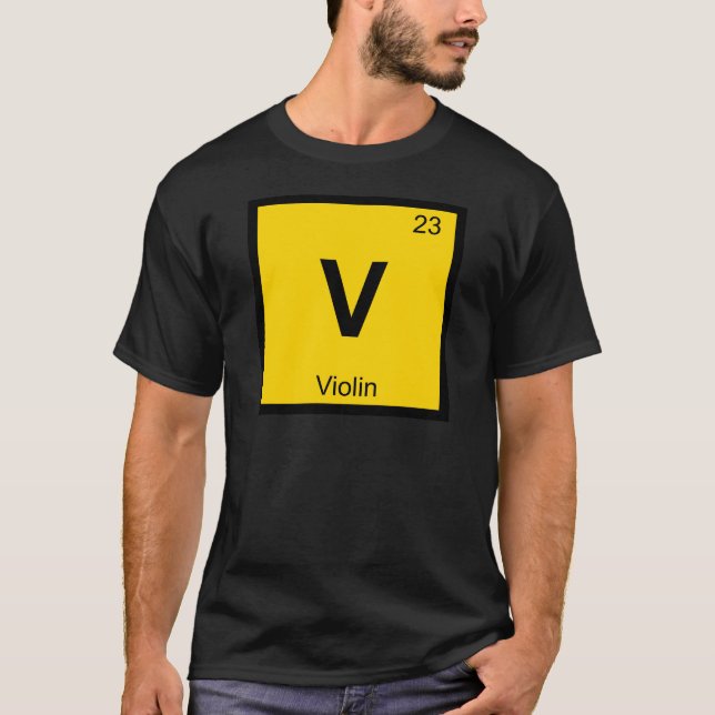 Camiseta V - Símbolo de tabla periódica de química musical  (Anverso)