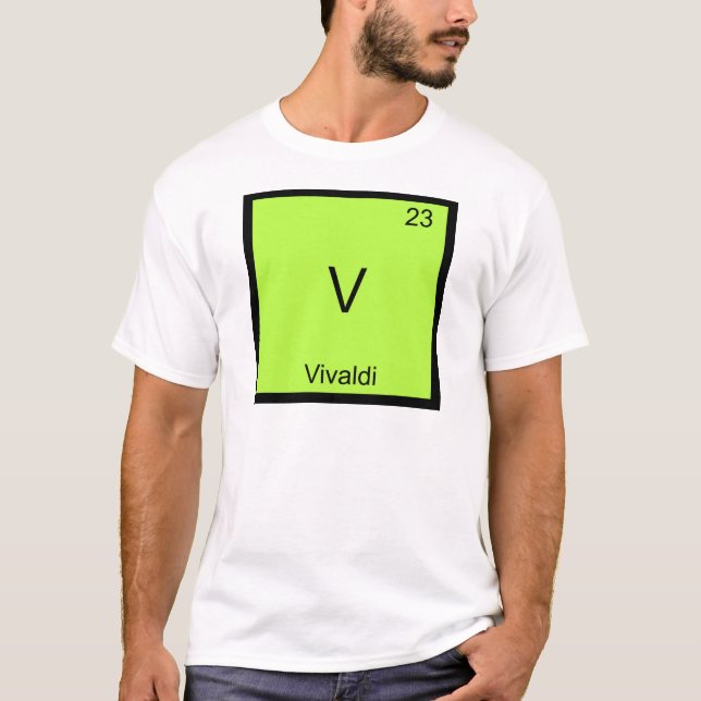 Camiseta V - Vivaldi Funny Chemistry Element Symbol T-Shirt (Anverso)