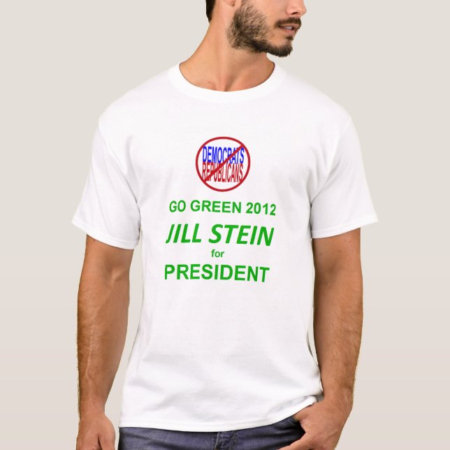 Camiseta Va 2012 verde - Jill Stein para el presidente (Anverso)