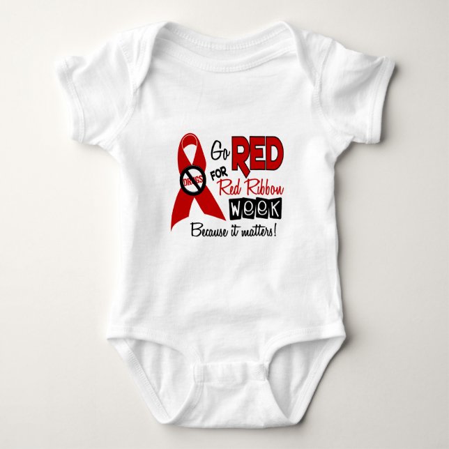 Camiseta Va el rojo para la semana roja de la cinta (Anverso)