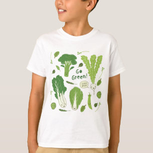 Camiseta ¡Va el verde! Veggies lindos verdes frondosos de