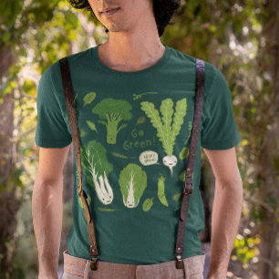 Camiseta ¡Va el verde! Veggies lindos verdes frondosos de