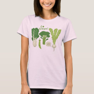 Camiseta ¡Va el verde! Veggies lindos verdes frondosos de