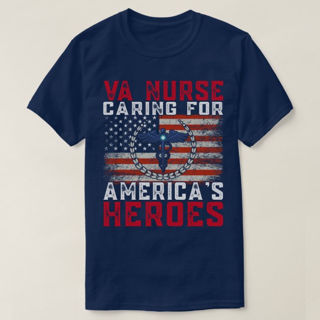 Camiseta VA Enfermera para América Héroes Patriotas Veteran (Diseño del anverso)