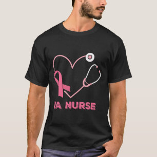 Camiseta Va Enfermero Cardiopatía Estetioscopio Cinta Rosa