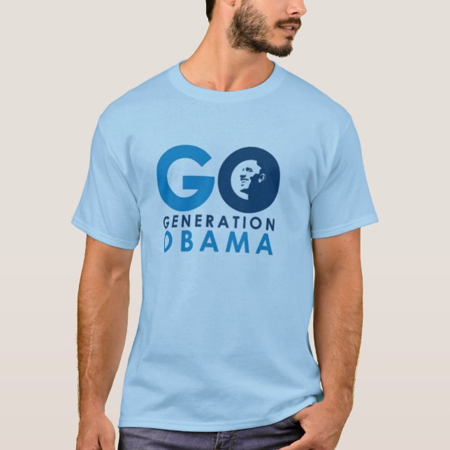 Camiseta Va la generación Obama azul claro (Anverso)