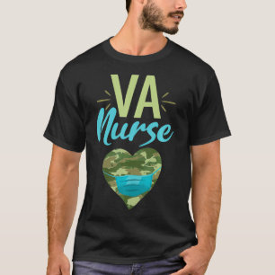 Camiseta Va Nurse Heart Camouflage Camo Facemask Rn