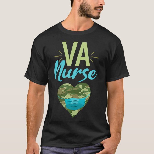 Camiseta Va Nurse Heart Camouflage Camo Facemask Rn (Anverso)