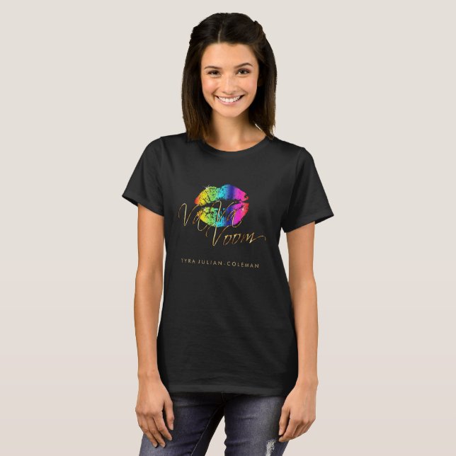 Camiseta Va va voom: los labios arcoiris (Anverso completo)