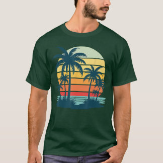 Camiseta Vac veraniego tropical gráfico de palmeras de play