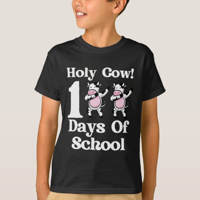 Camiseta Vaca 100 días de escuela 100 días más inteligentes (Anverso)