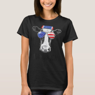 Camiseta Vaca 4 De Julio Moorica Merica Hombres Bandera Ame