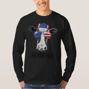 Camiseta Vaca 4 De Julio Moorica Merica Hombres Bandera Est