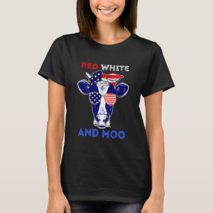 Camiseta Vaca 4 De Julio  Moorica Merica Hombres Mujeres Ba