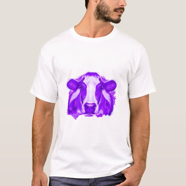 Camiseta Vaca acuosa Vaca Morada (Anverso)