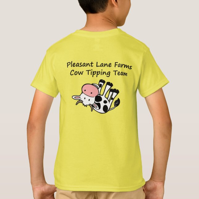 Camiseta Vaca agradable de las granjas del carril que (Reverso)