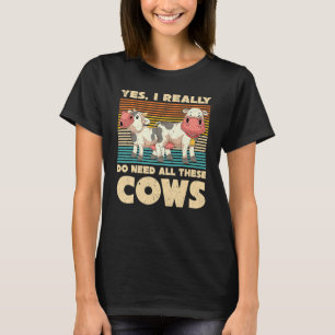 Camiseta Vaca agrícola Granjero Granja Animal Retro Vaca