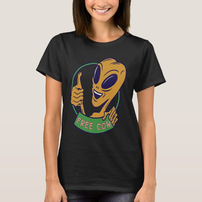Camiseta vaca alienígena espacial ovni gratis (Anverso)